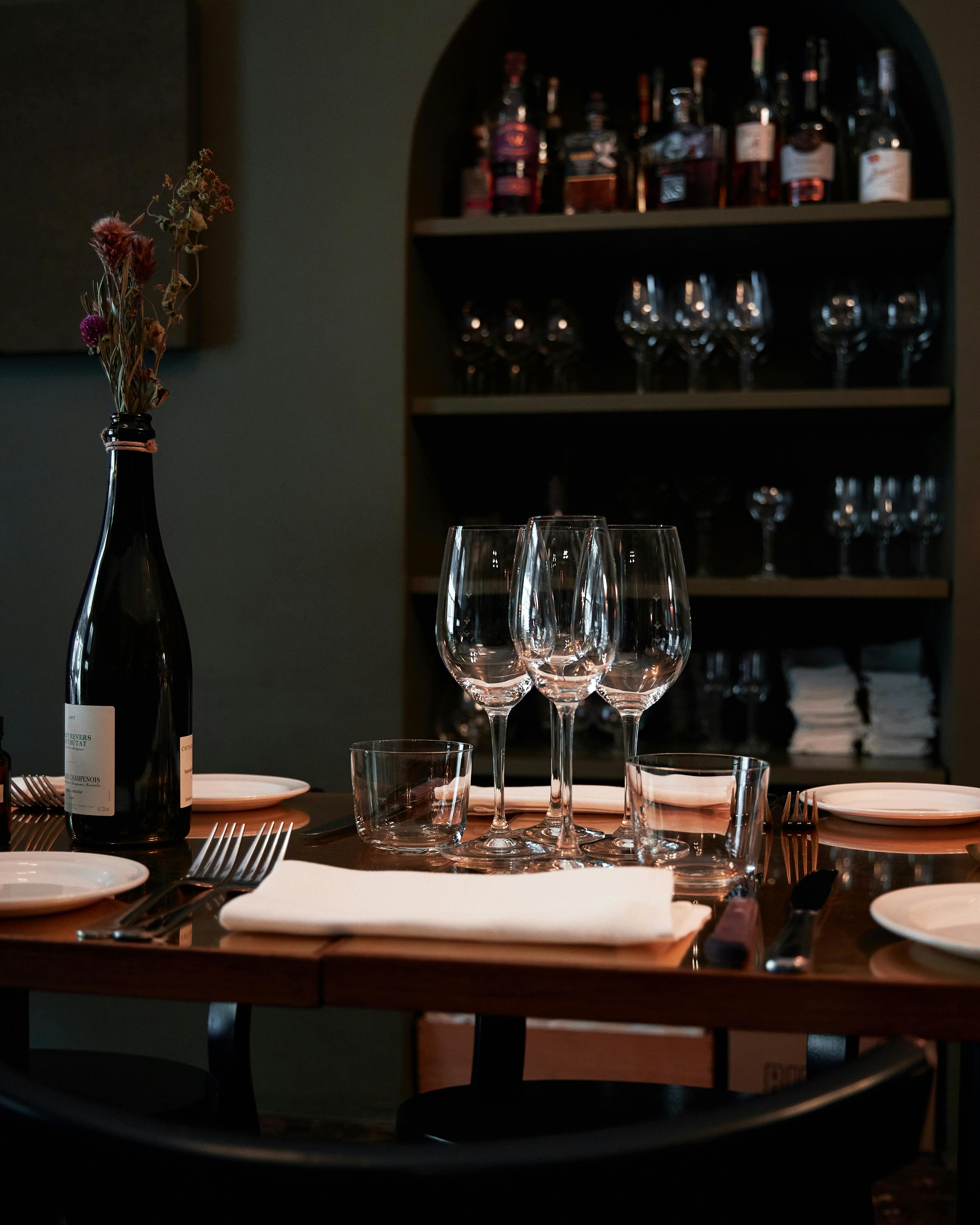 Luxury wine table setting